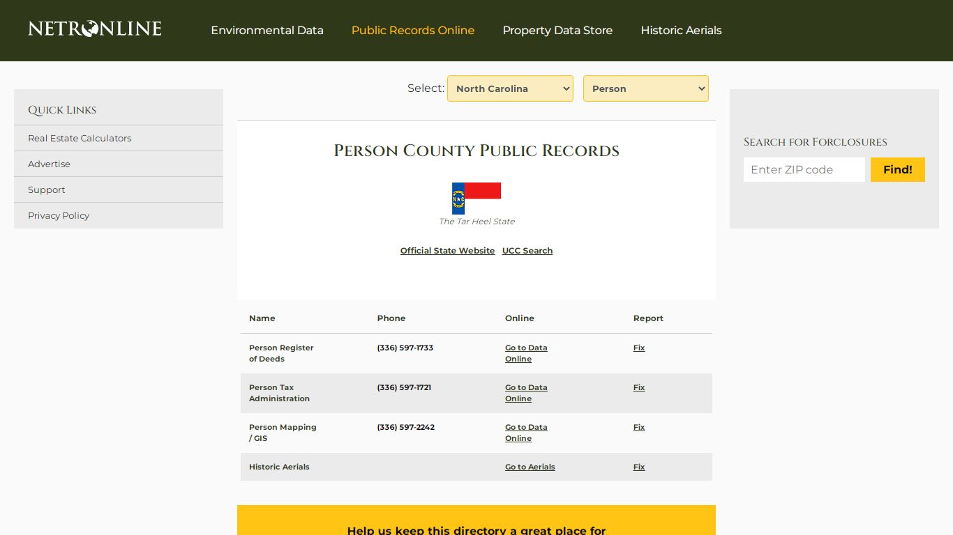 Person County Public Records - NETROnline.com